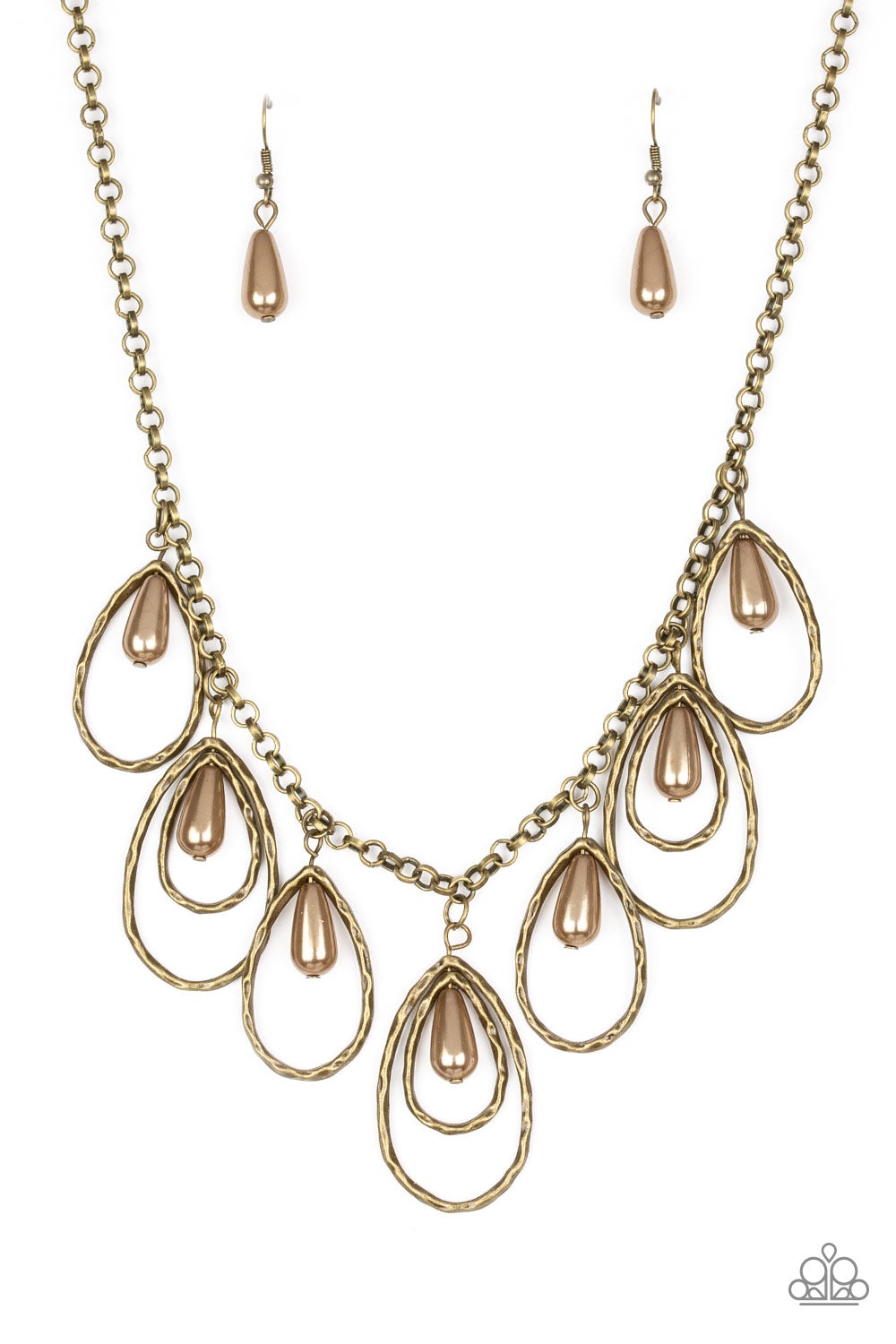 Rustic Ritzpearly Brass Paparazzi Necklace