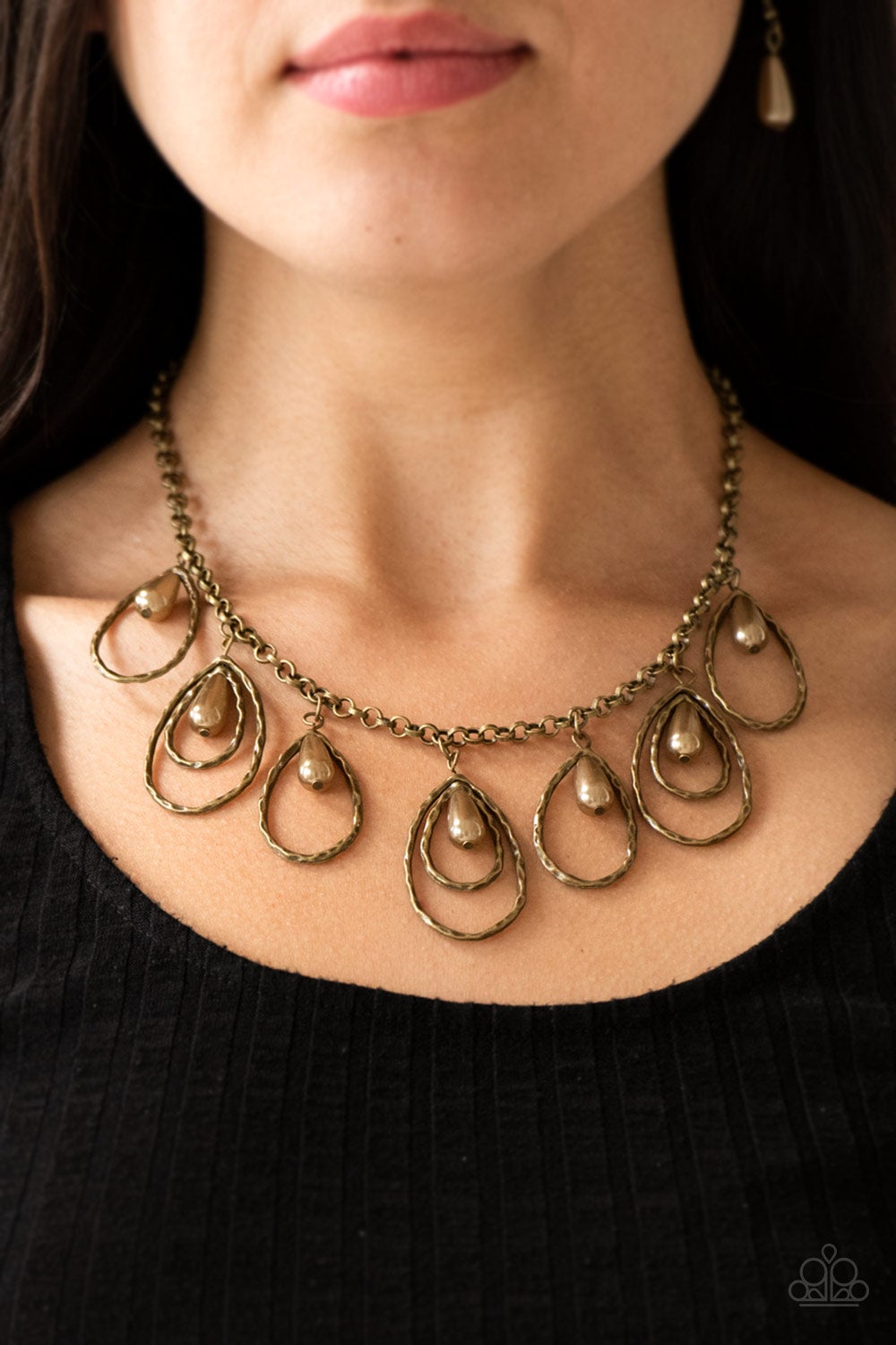 Rustic Ritzpearly Brass Paparazzi Necklace