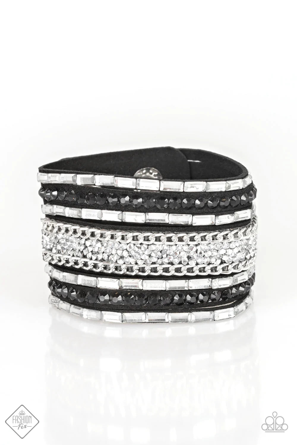 Rhinestone Rumble Black Paparazzi Urban Bracelet
