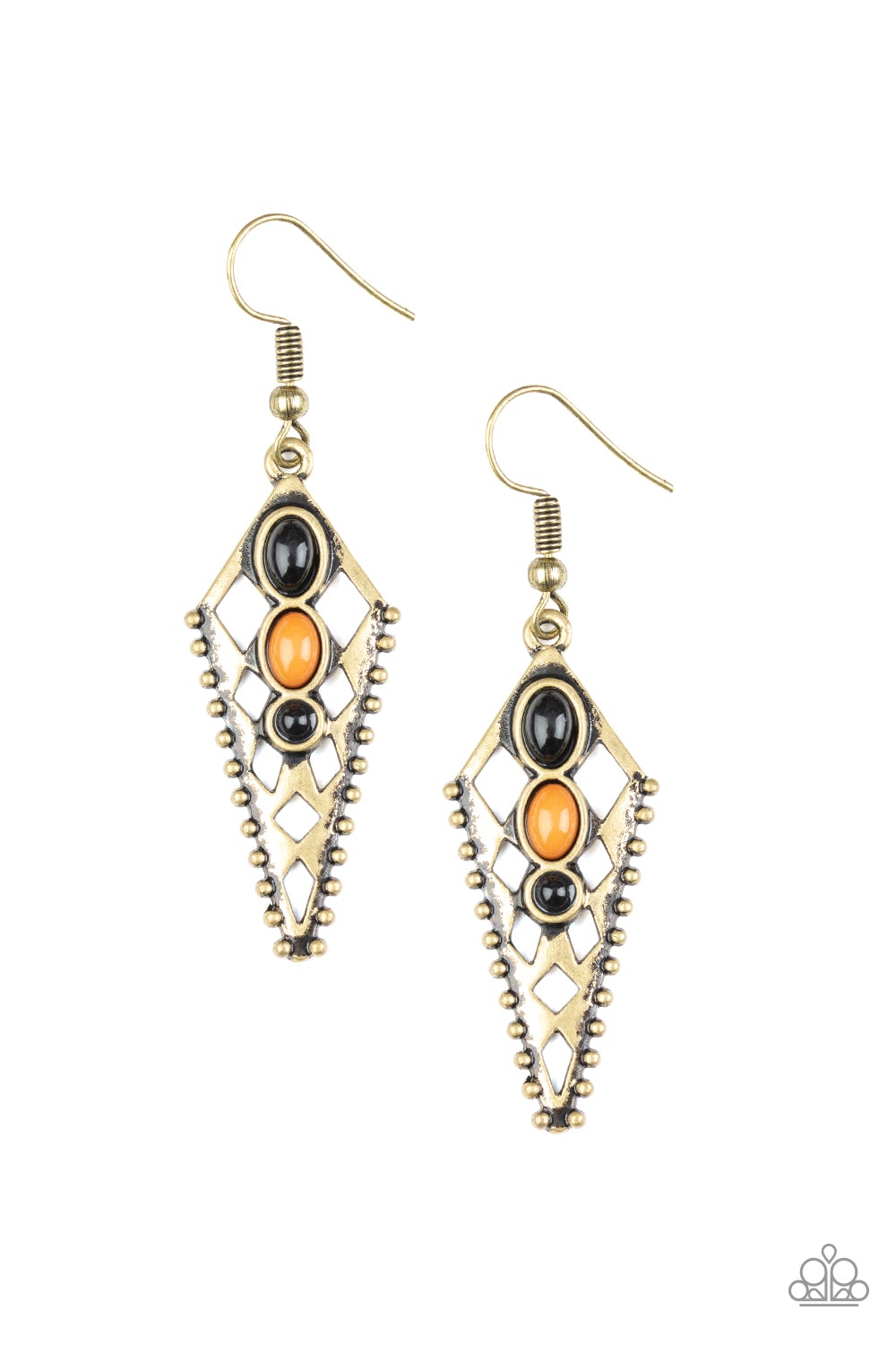 Terra Territory Brass Paparazzi Earrings