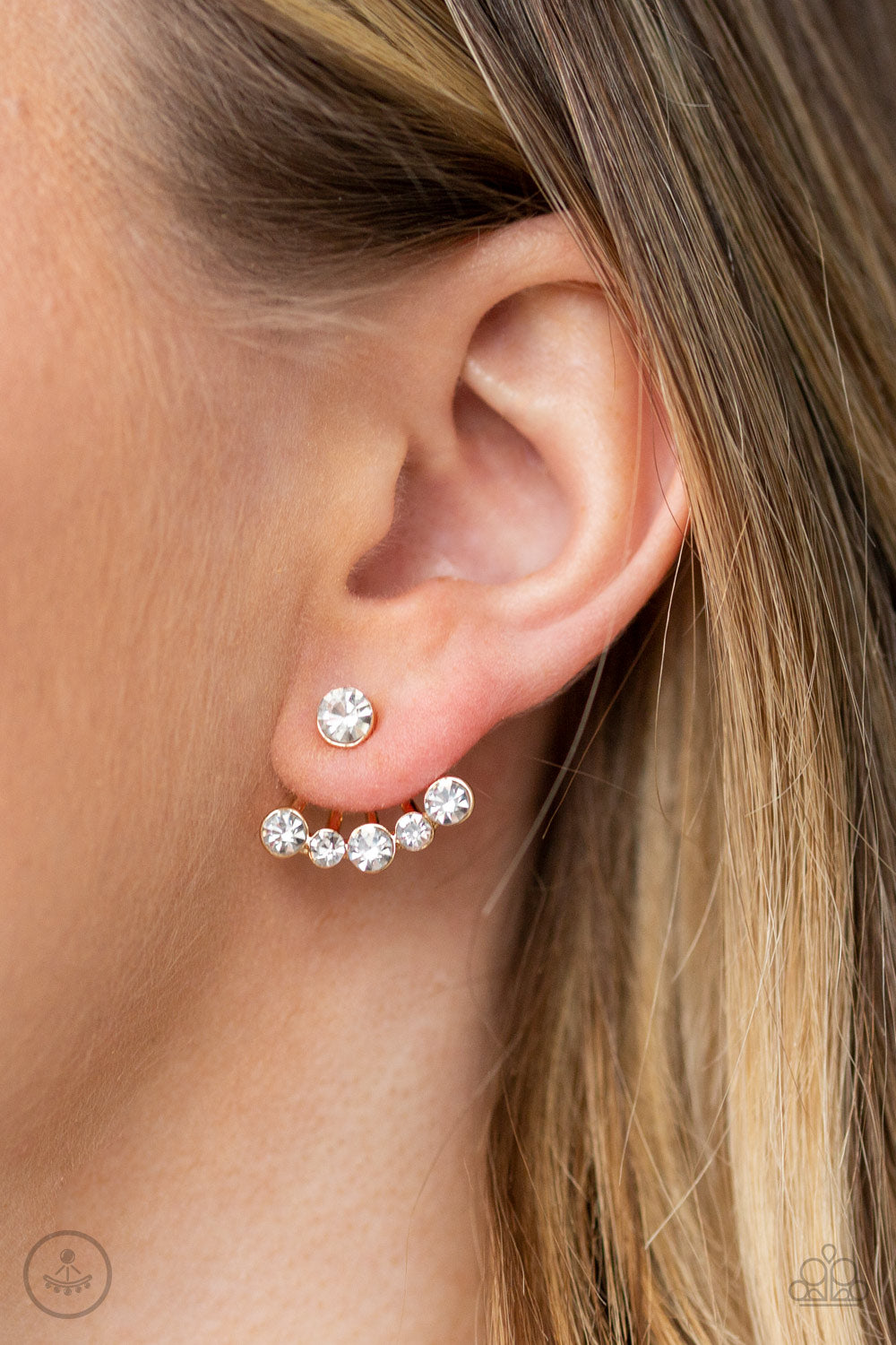 Jeweled Jubilee - Gold Paparazzi Double Sided Earrings