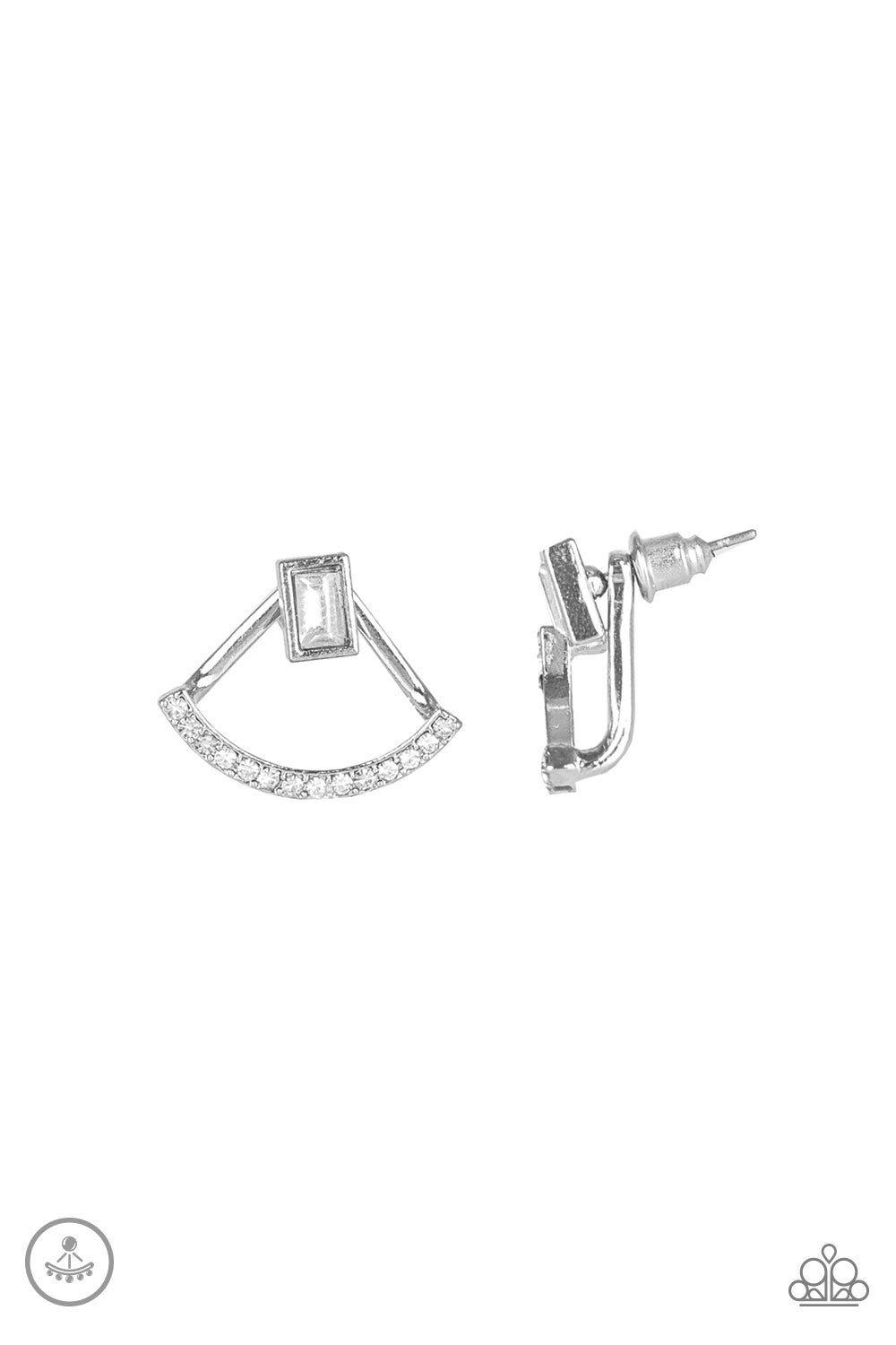 Delicate Arches - White Paparazzi Double-Sided Earrings