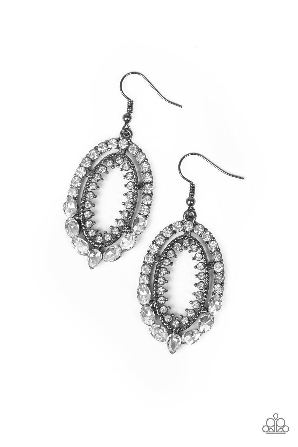 Trophy Shimmer Black Paparazzi Earrings