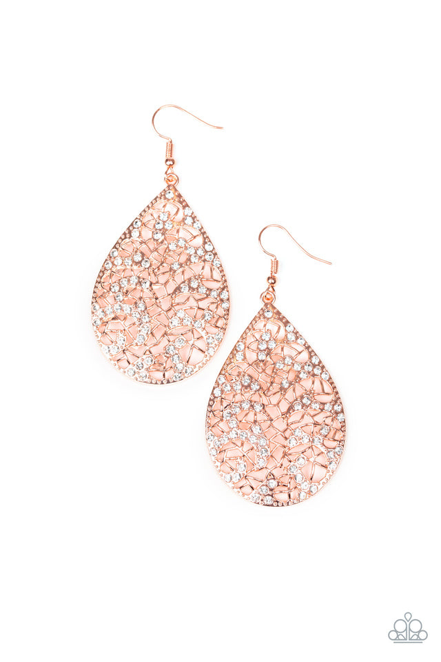 Hustle and Bustle - Copper Paparazzi Earrings