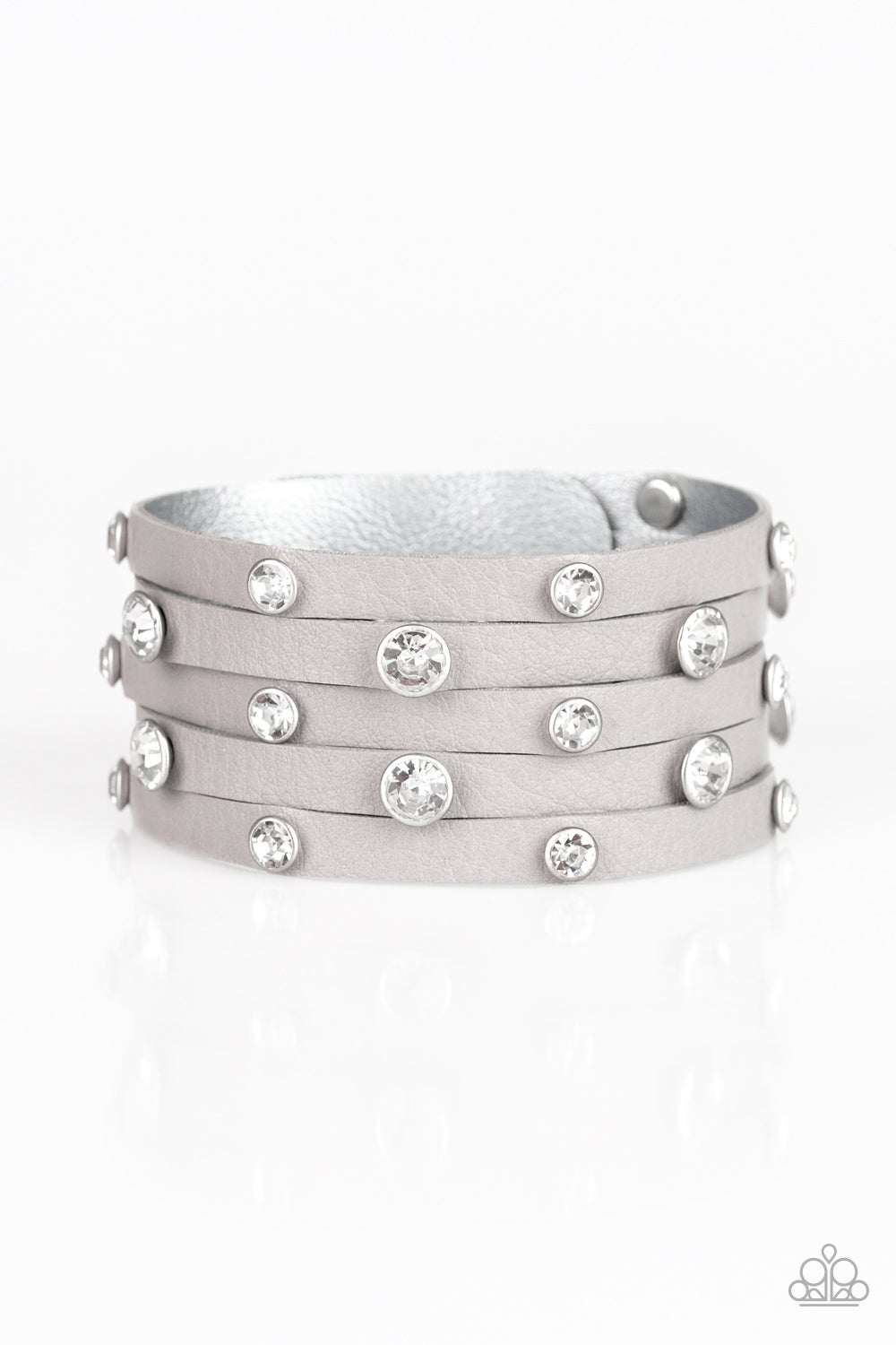 Rhinestone Reputation Silver Paparazzi Urban Bracelet