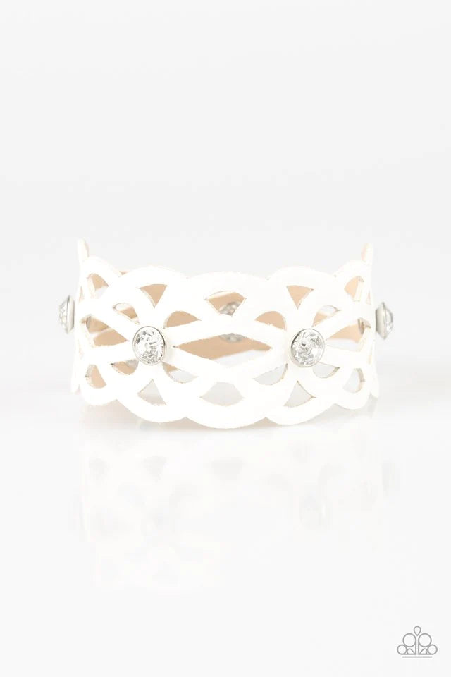 Runaway Radiance White Paparazzi Urban Bracelet