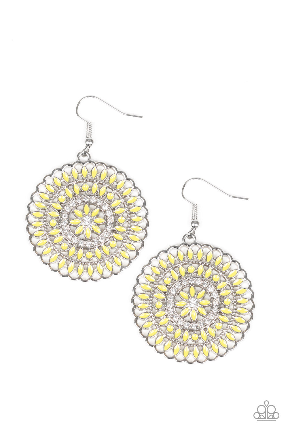 PINWHEEL and Deal - Yellow Paparazzi Earrings