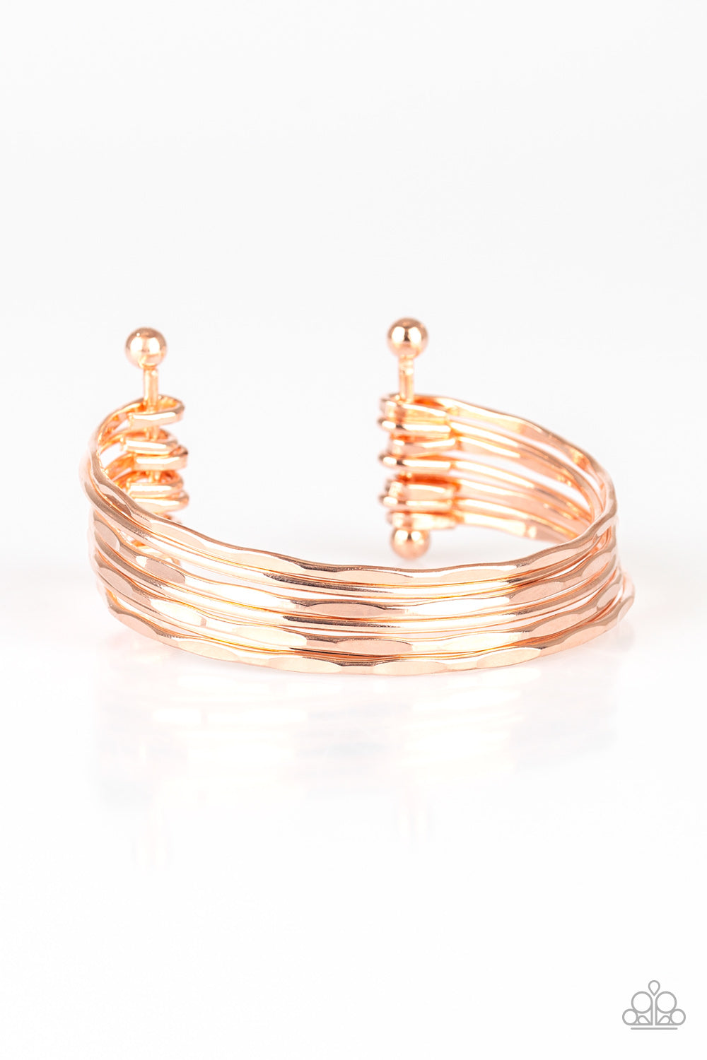 Timelessly Textured - Rose Gold Paparazzi Cuff Bracelet