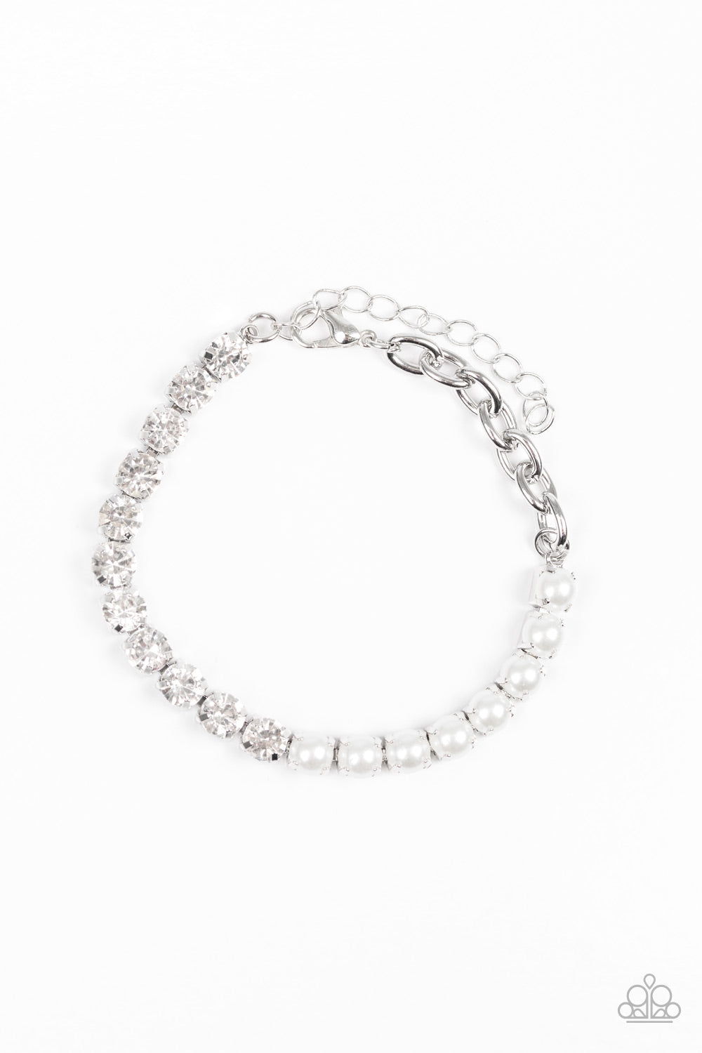 Out Like A SOCIALITE - White Paparazzi Bracelet