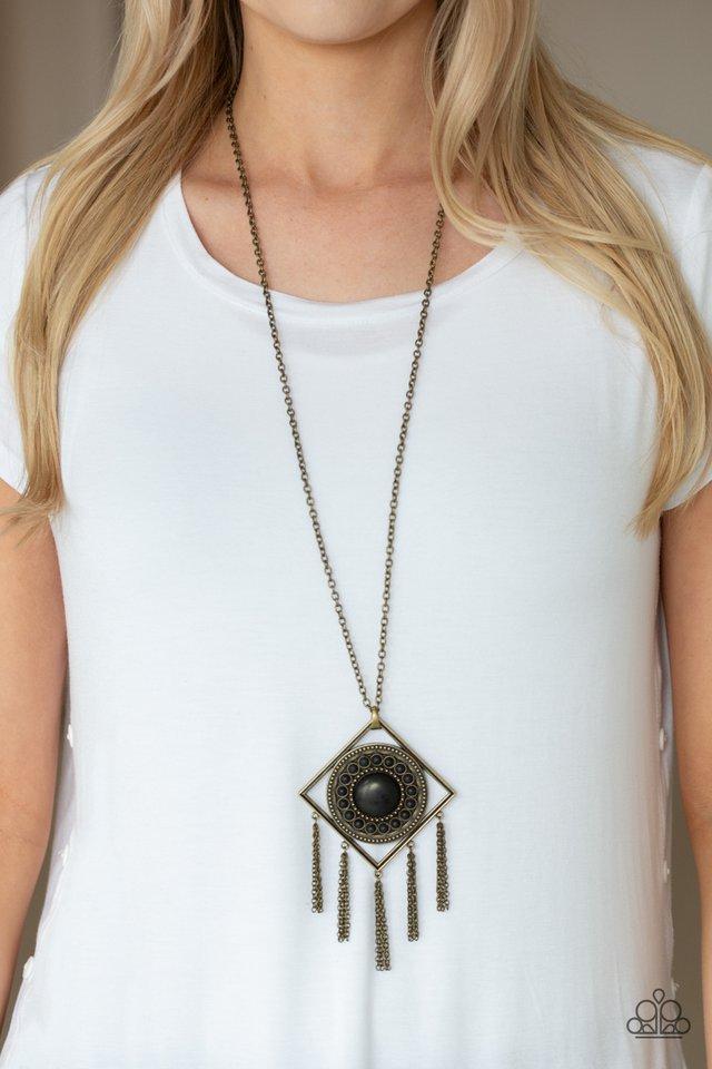 Sandstone Solstice Brass Paparazzi Necklace