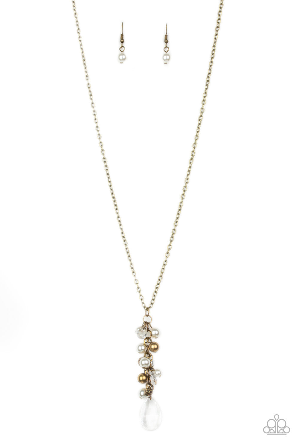 Teardrop Serenity - Brass Paparazzi Necklace