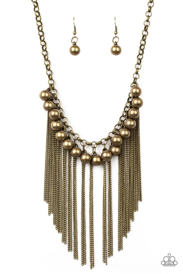 Powerhouse Prowl Brass Paparazzi Necklace