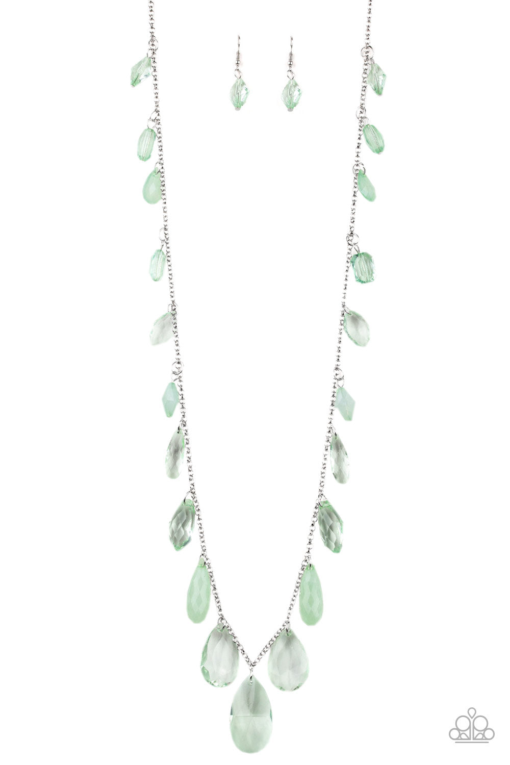 GLOW And Steady Wins The Race - Green Paparazzi Necklace