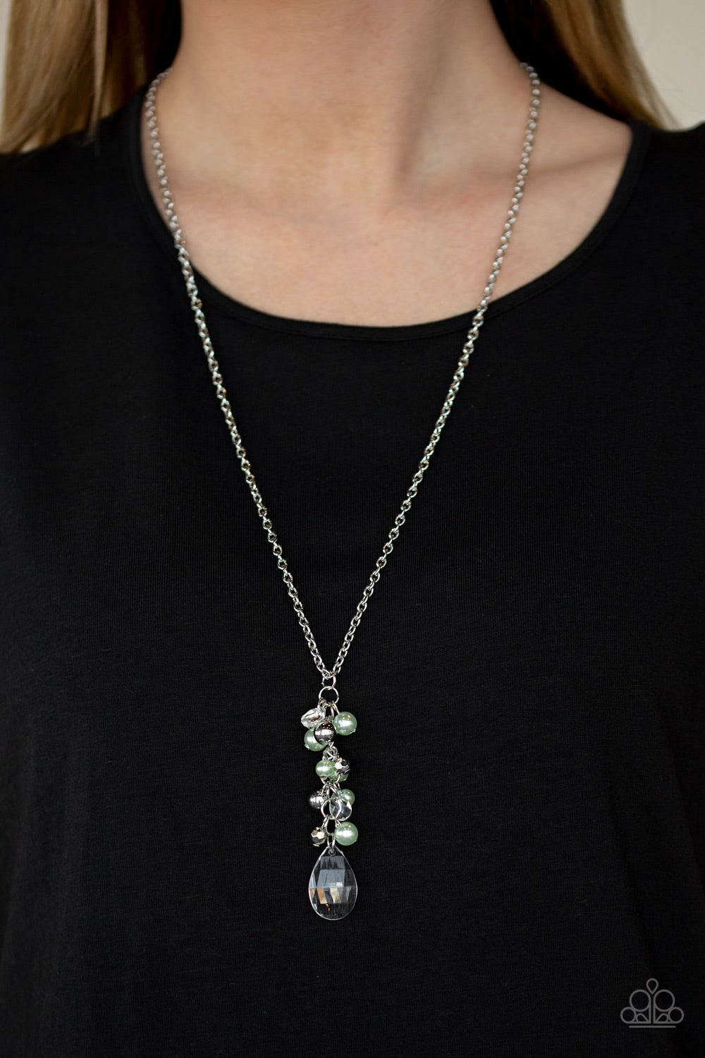 Teardrop Serenity - Green Paparazzi Necklace