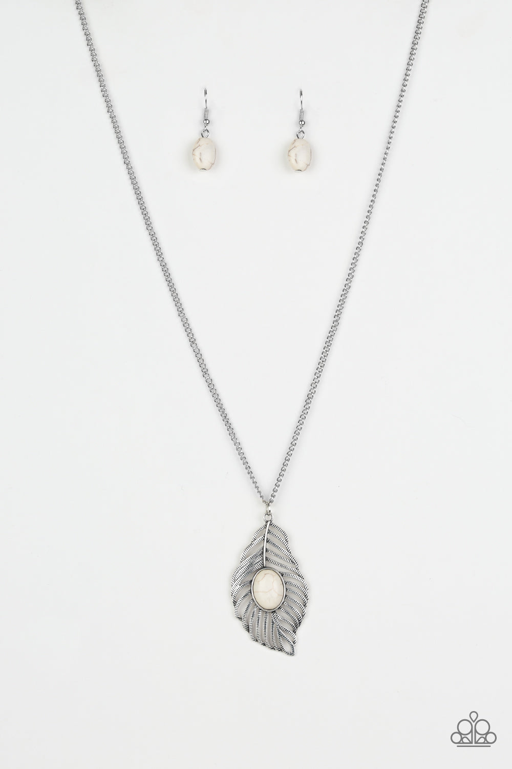 Flight Path - White Paparazzi Necklace