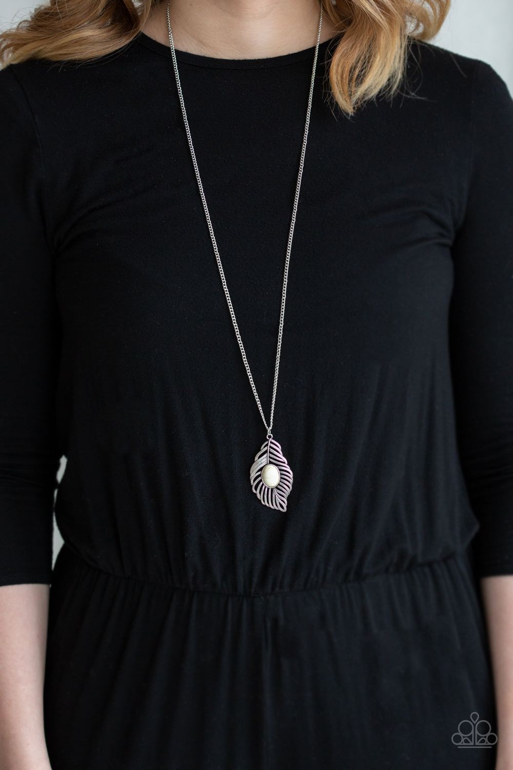 Flight Path - White Paparazzi Necklace