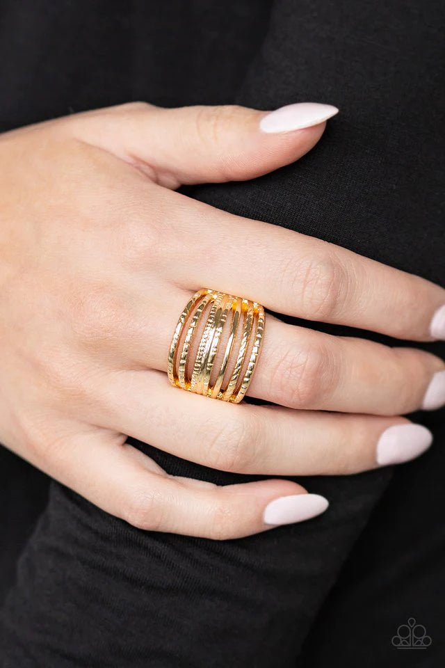Basic Maverick Gold Paparazzi Ring