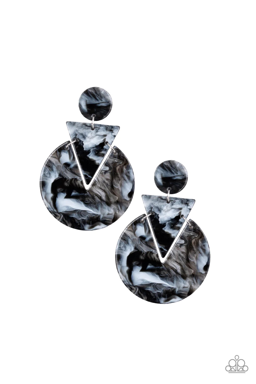 Head Under WATERCOLORS Black Paparazzi Earrings