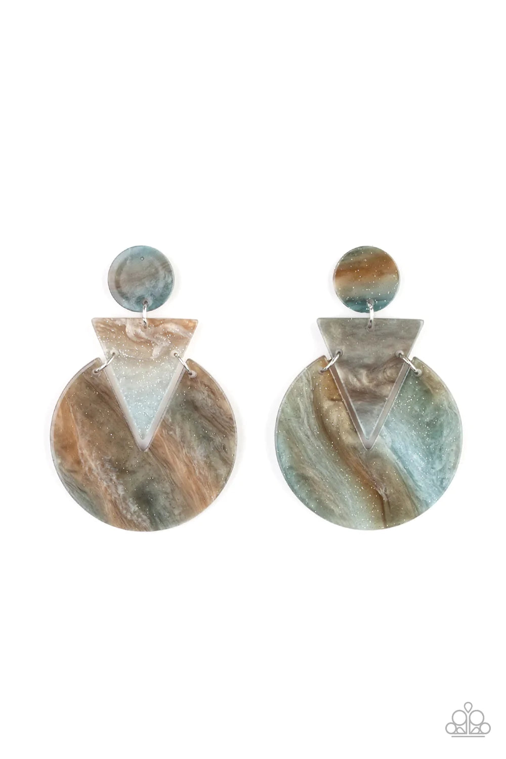Head Under WATERCOLORS Blue Paparazzi Earrings
