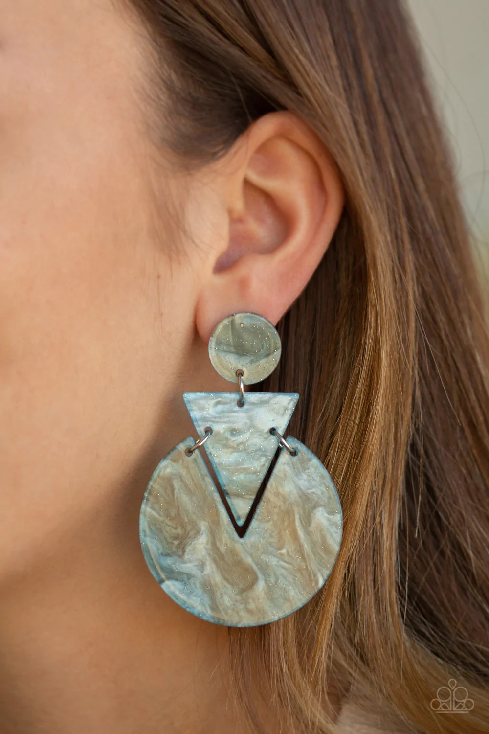 Head Under WATERCOLORS Blue Paparazzi Earrings