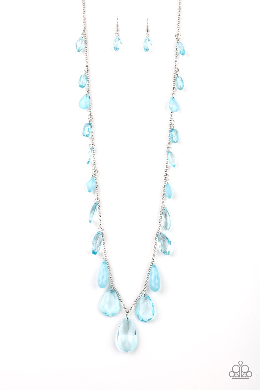 Glow And Steady Wins The Race Blue Paparazzi Necklace