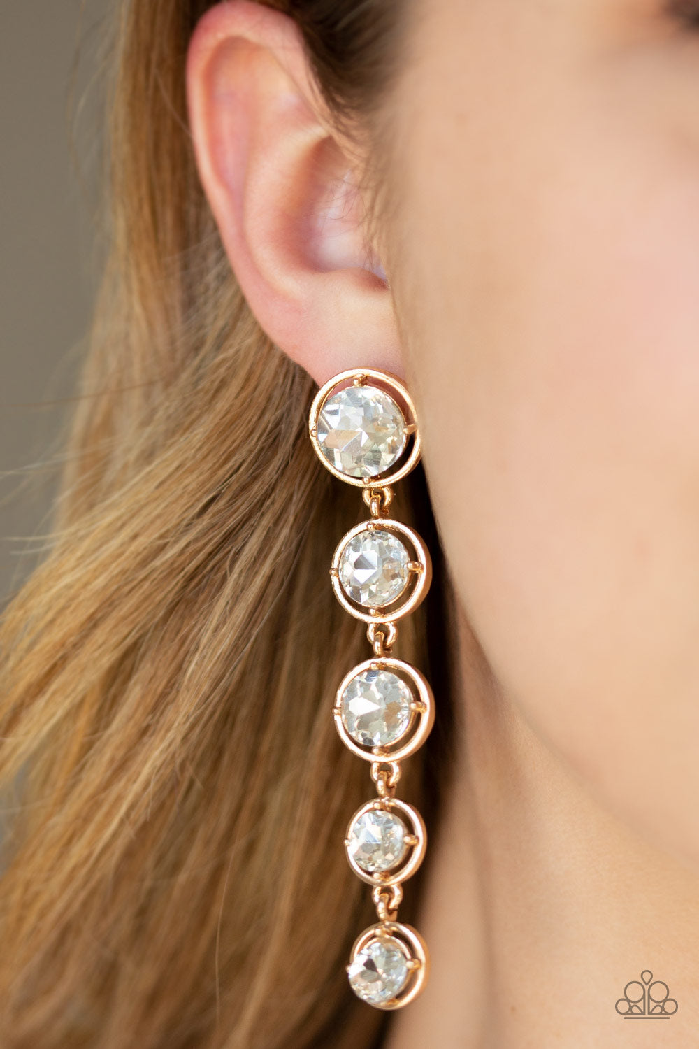 Drippin In Starlight - Gold Paparazzi Earrings