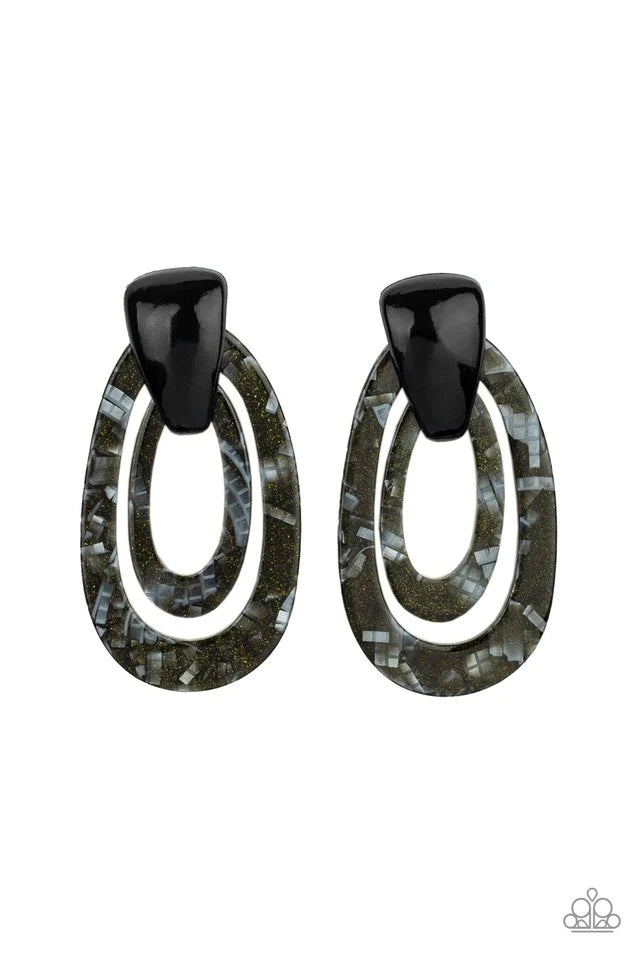 The HAUTE Zone Black Paparazzi Earrings