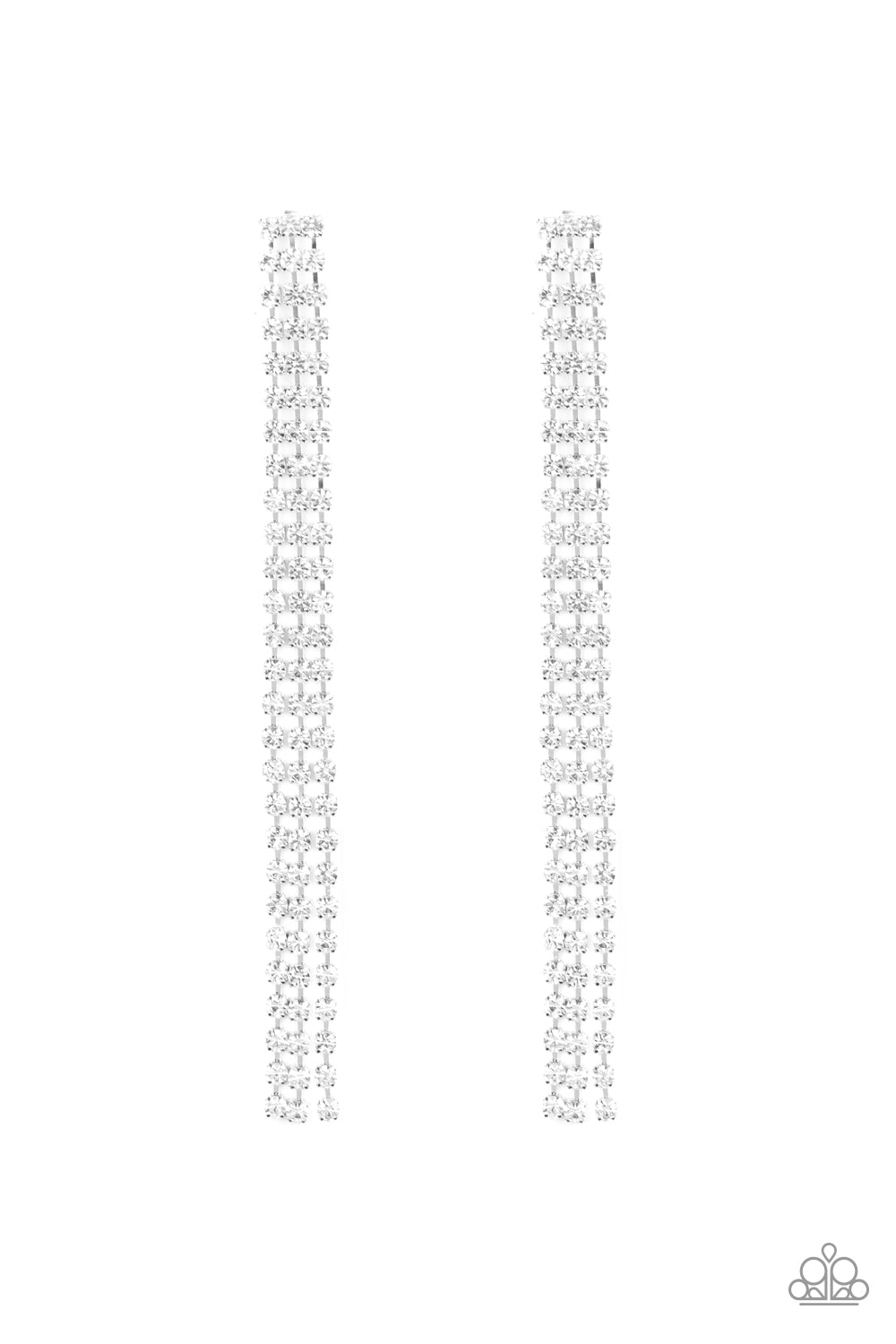 Stellar Starlight - White Paparazzi Earrings