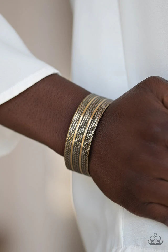Patterned Plains Brass Paparazzi Bracelet