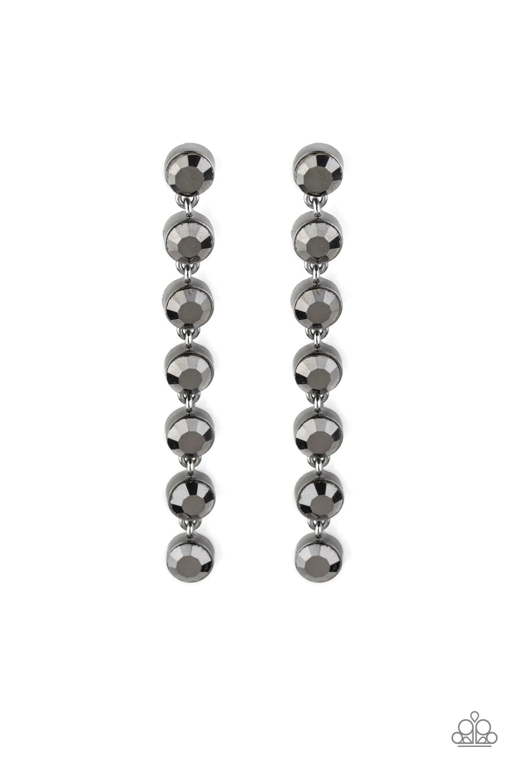 Vintage Vault Dazzling Debonair Black Paparazzi Earrings