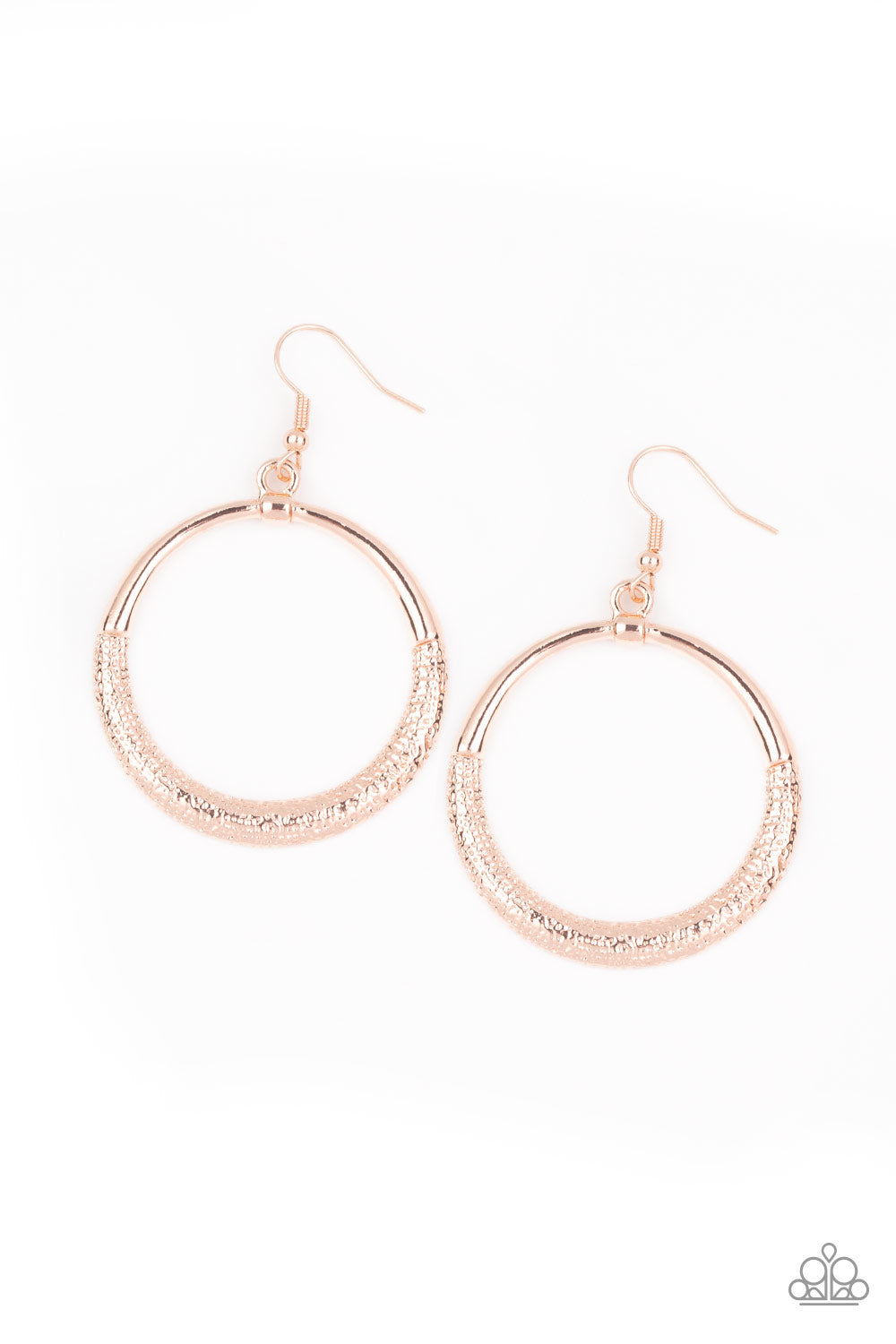 Modern Shimmer - Rose Gold Paparazzi Earrings