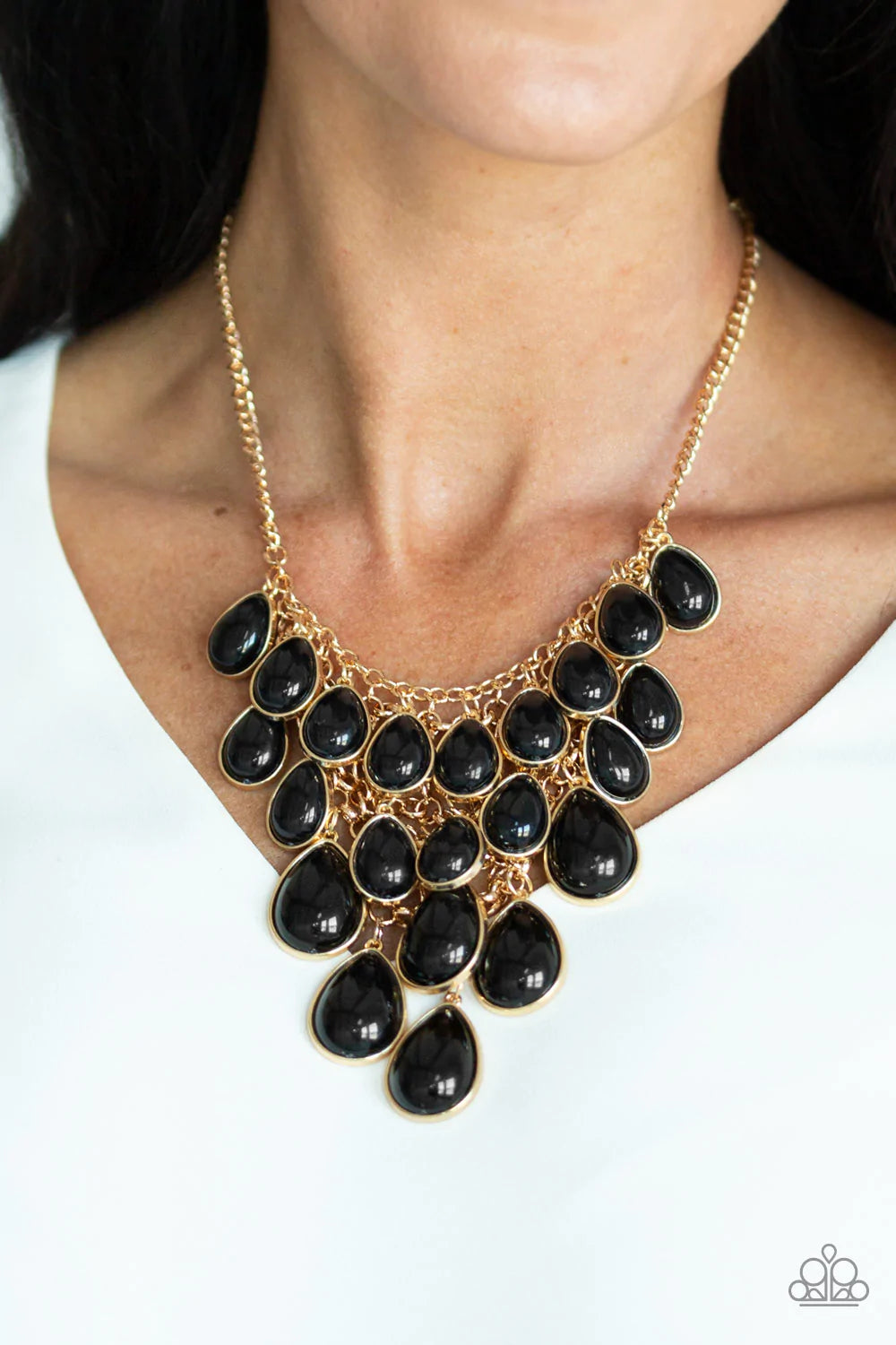 Shop Til You TEARDROP Black Paparazzi Necklace