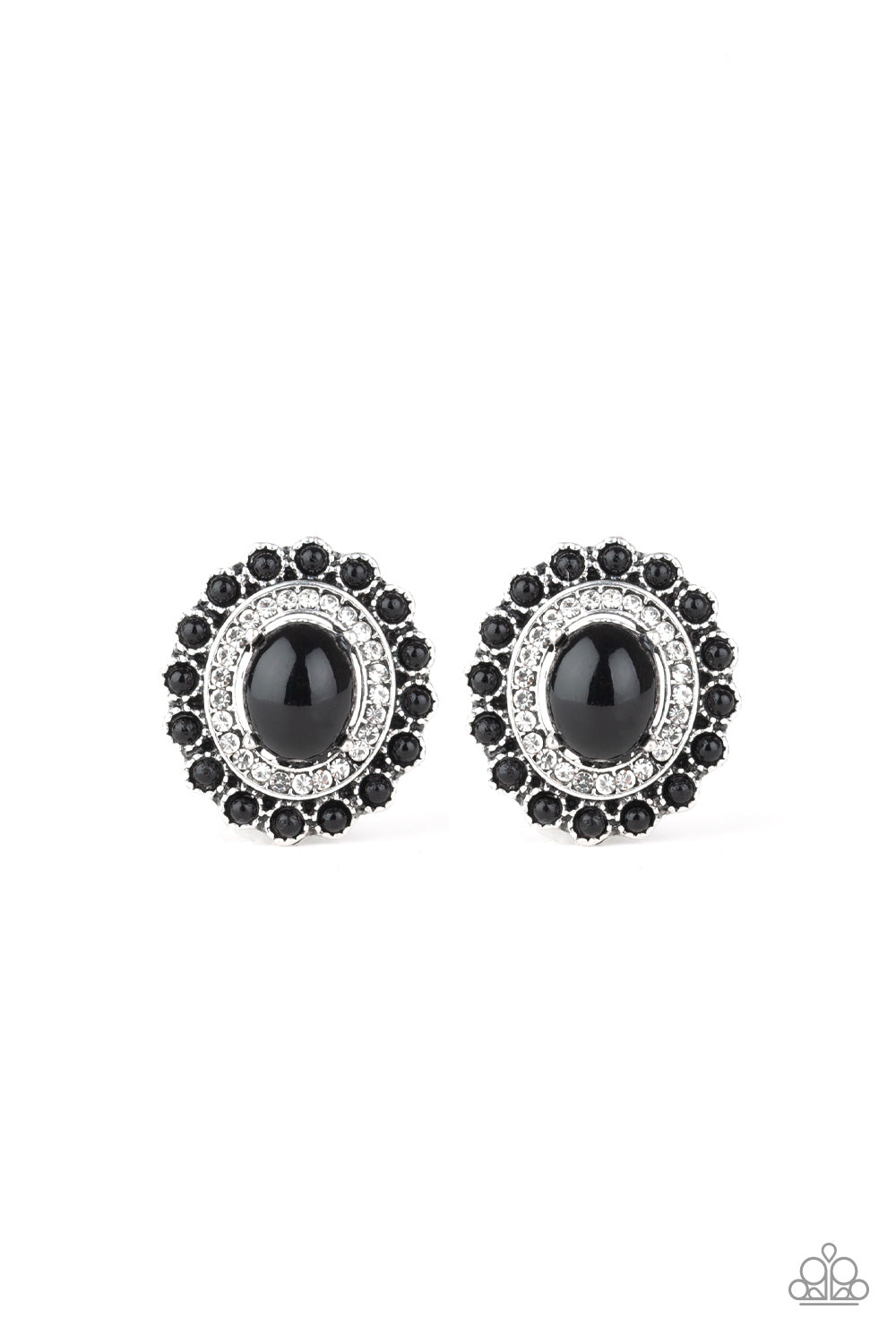 Floral Flamboyance - Black Paparazzi Earrings