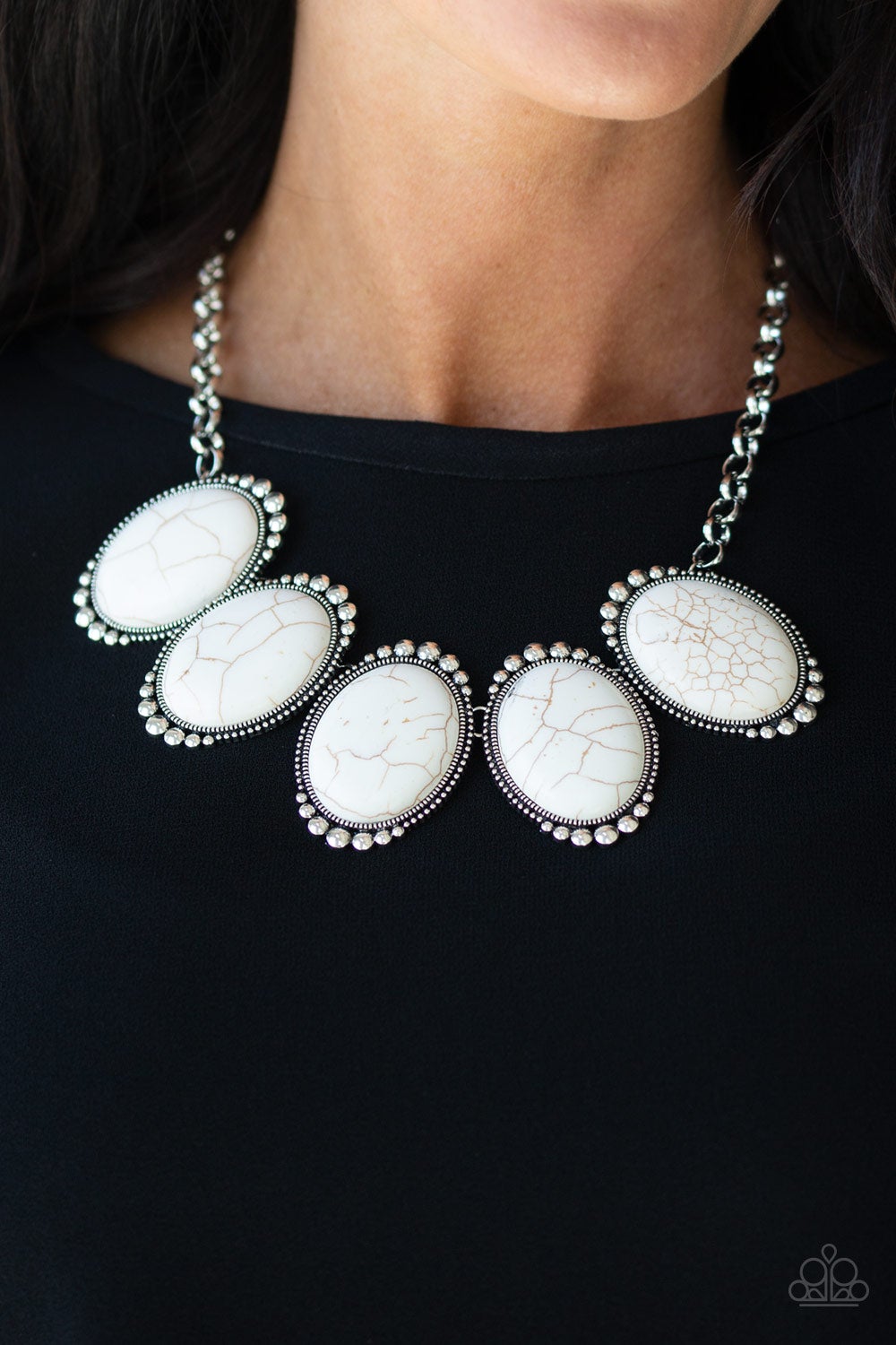 Prairie Goddess White Paparazzi Necklace