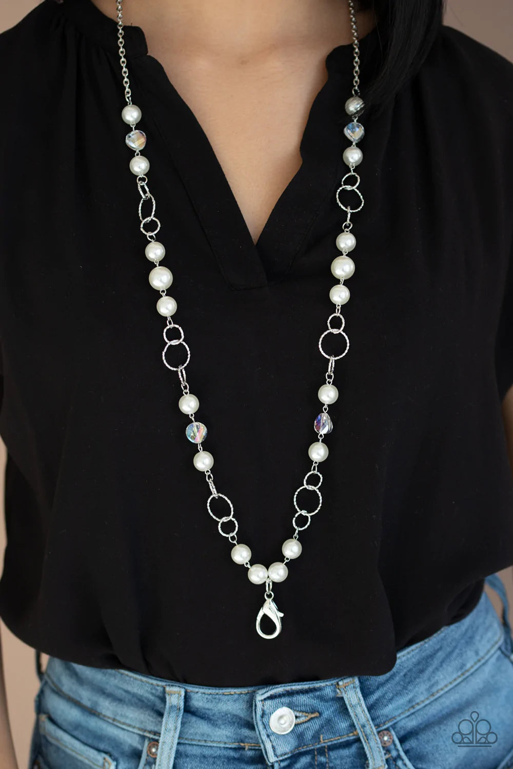 Prized Pearls White Paparazzi Lanyard Necklace