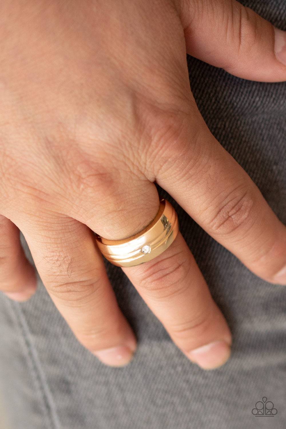 Leading Man - Gold Urban Paparazzi Ring