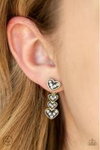 Heartthrob Twinkle - Brass Paparazzi Double-Sided Post Earrings