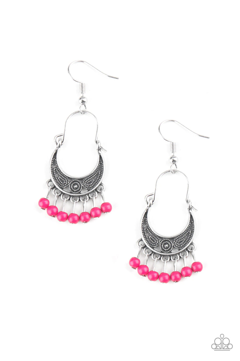 Hopelessly Houston - Pink Paparazzi Earrings