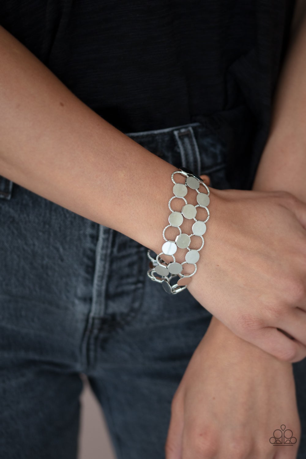 Cast A Wider Net Silver Paparazzi Bracelet