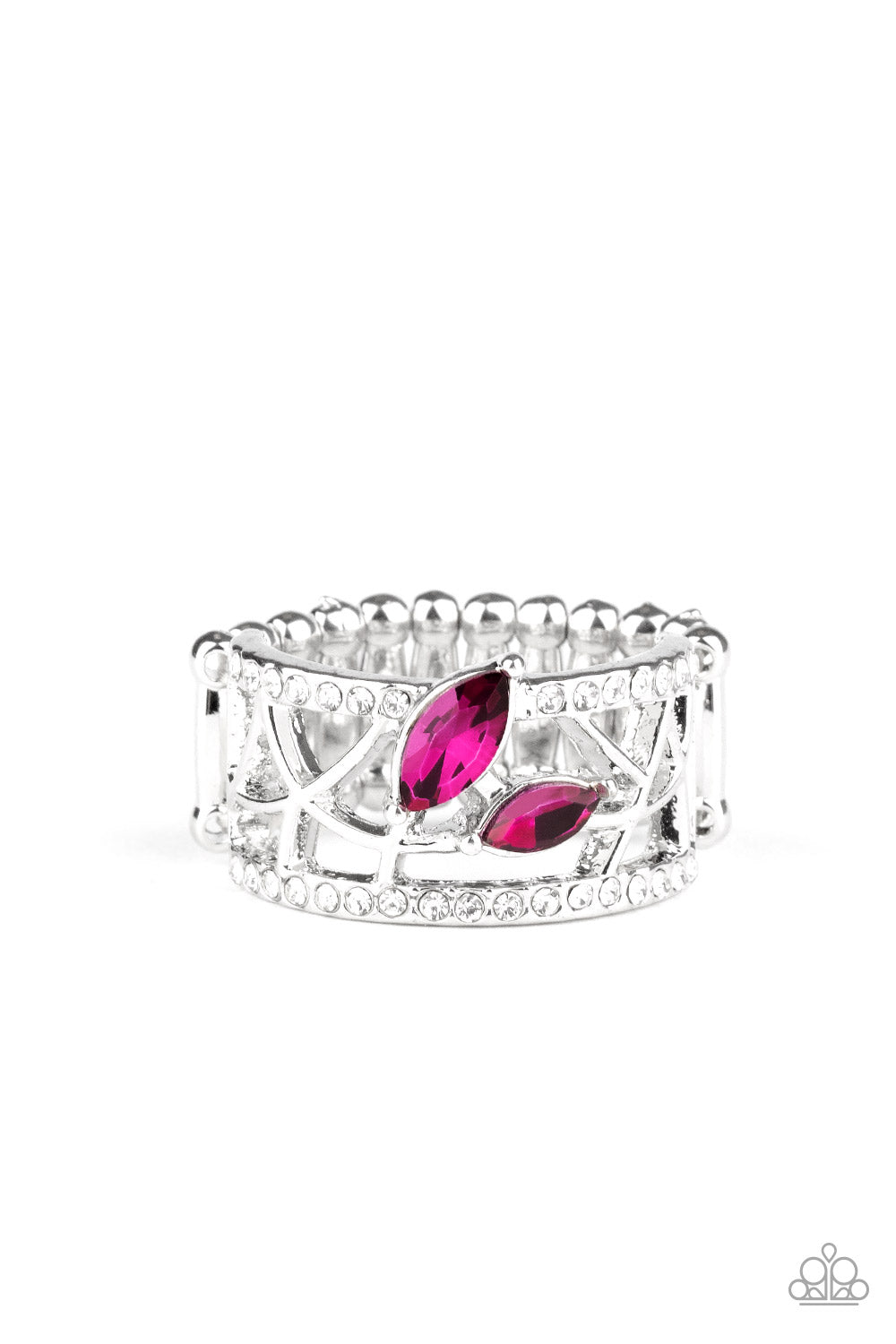 Tilted Twinkle - Pink Paparazzi Ring