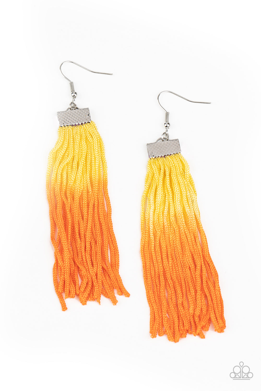 Dual Immersion - Yellow Paparazzi Fringe Earrings