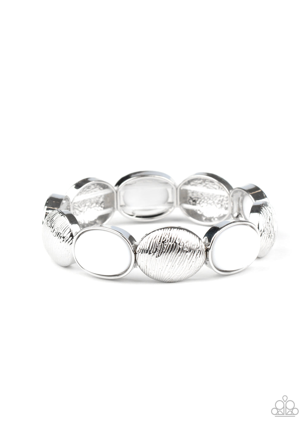 Decadently Dewy - White Paparazzi Bracelet