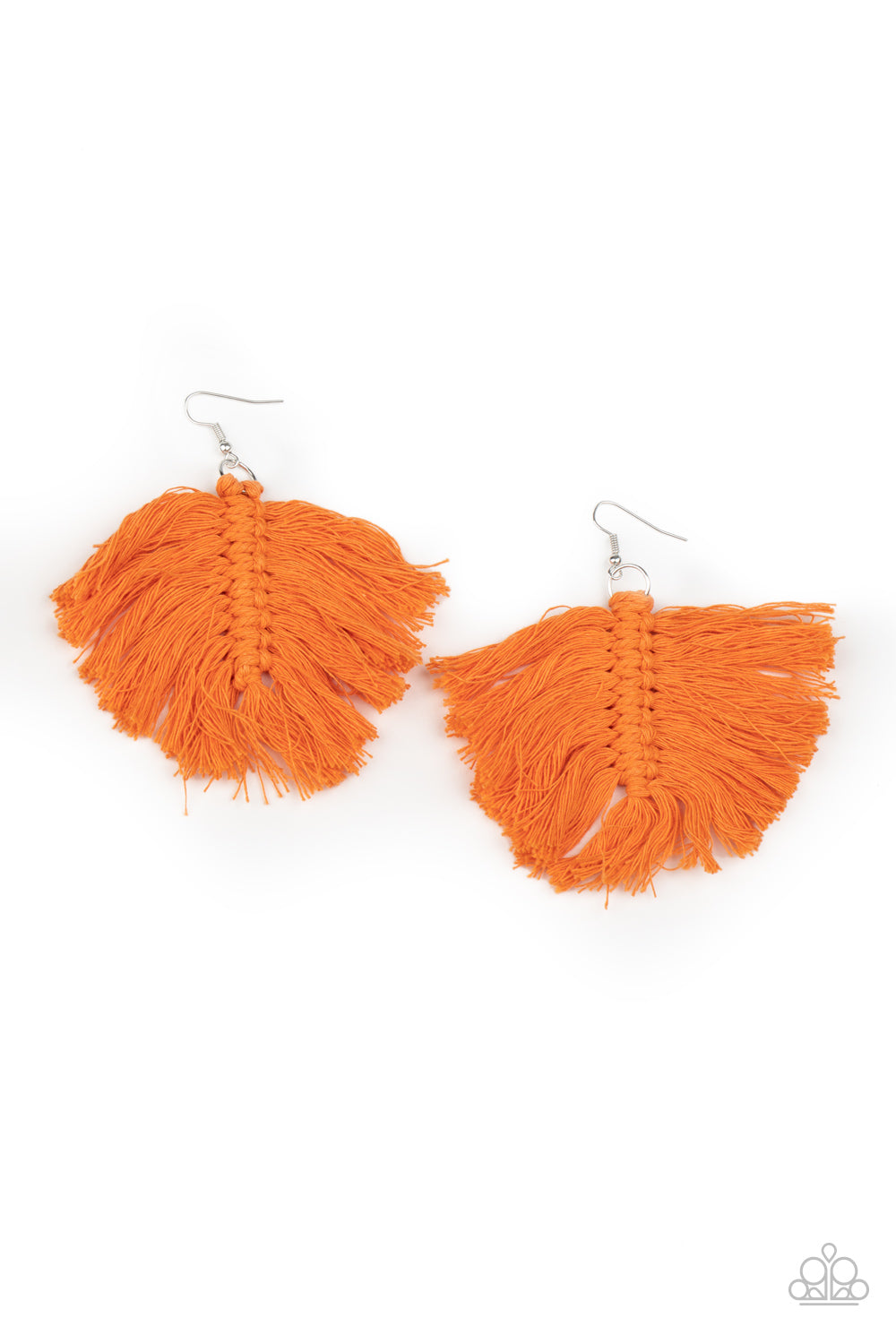 Macrame Mamba - Orange Paparazzi Earrings