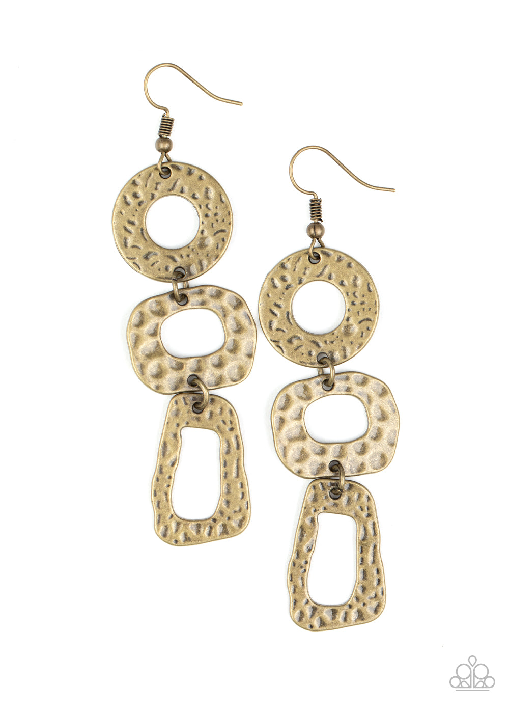 Prehistoric Prowl - Brass Paparazzi Earrings