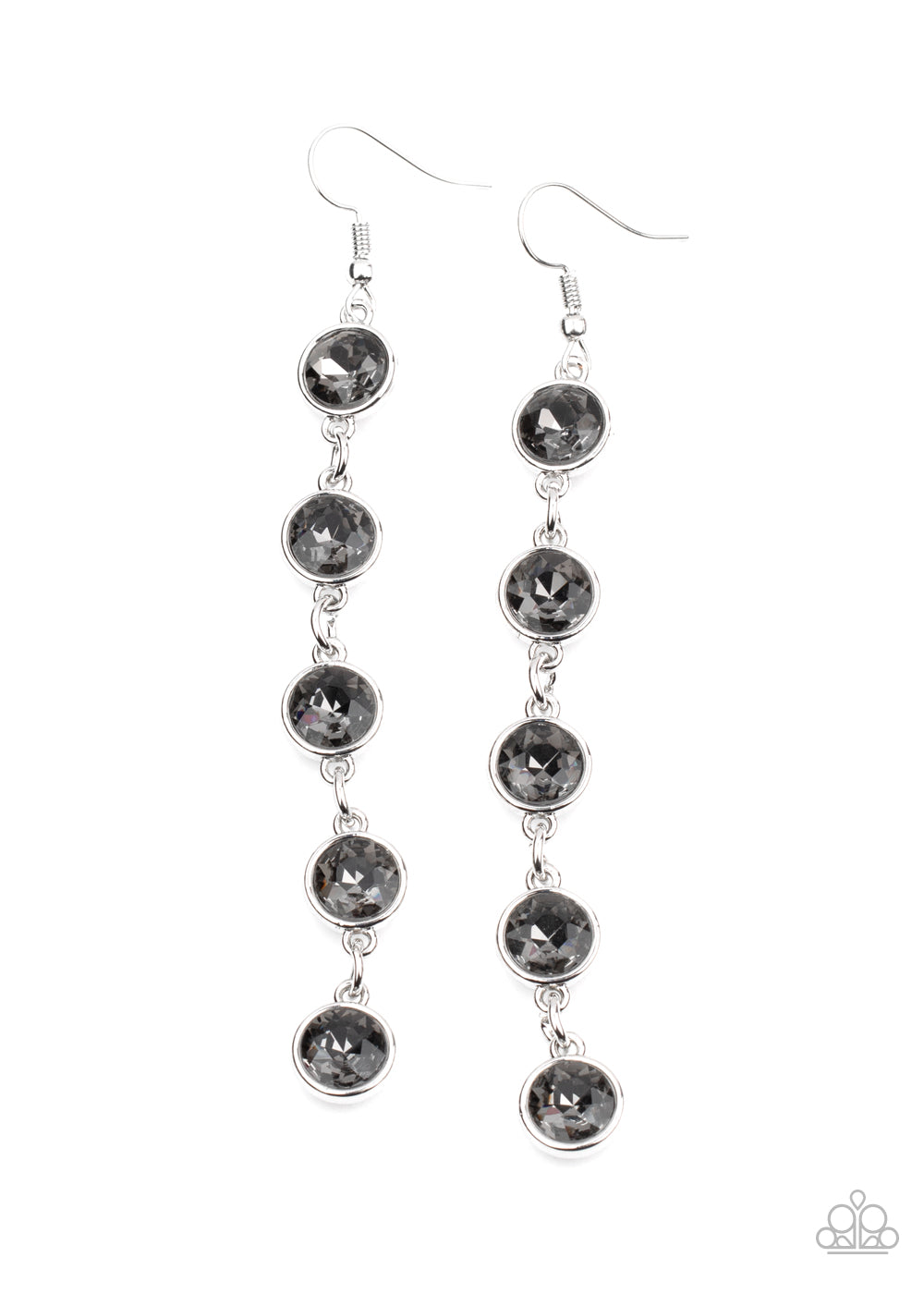 Trickle Down Twinkle - Silver Paparazzi Earrings