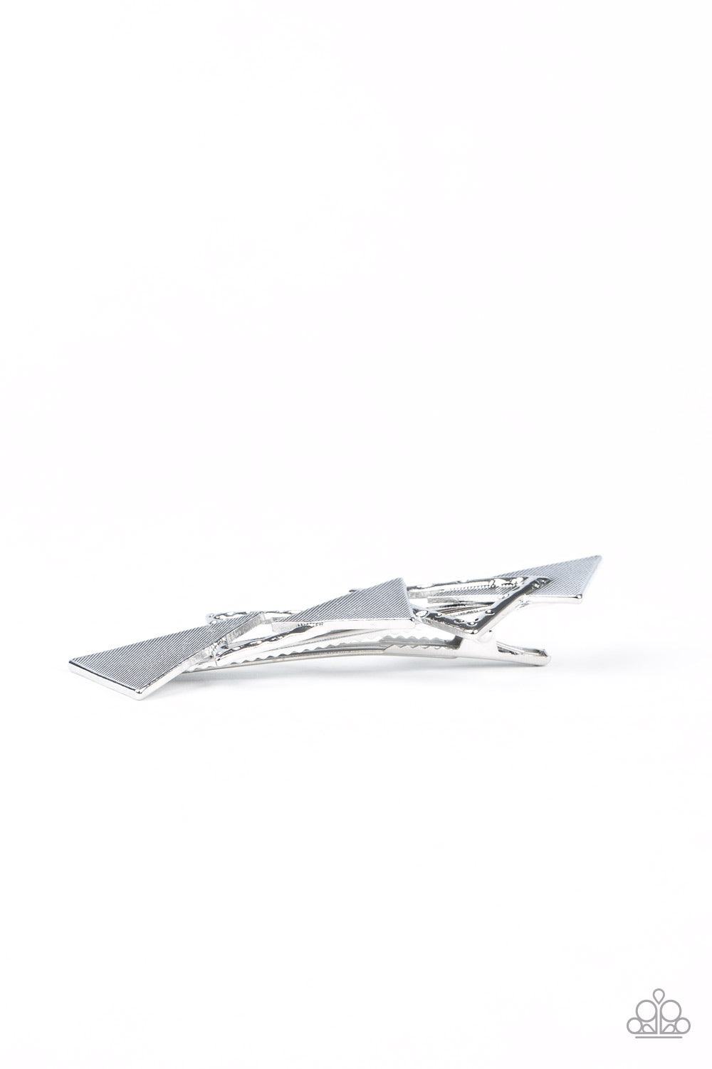 Know All The TRIANGLES - Silver Paparazzi Hair Clip