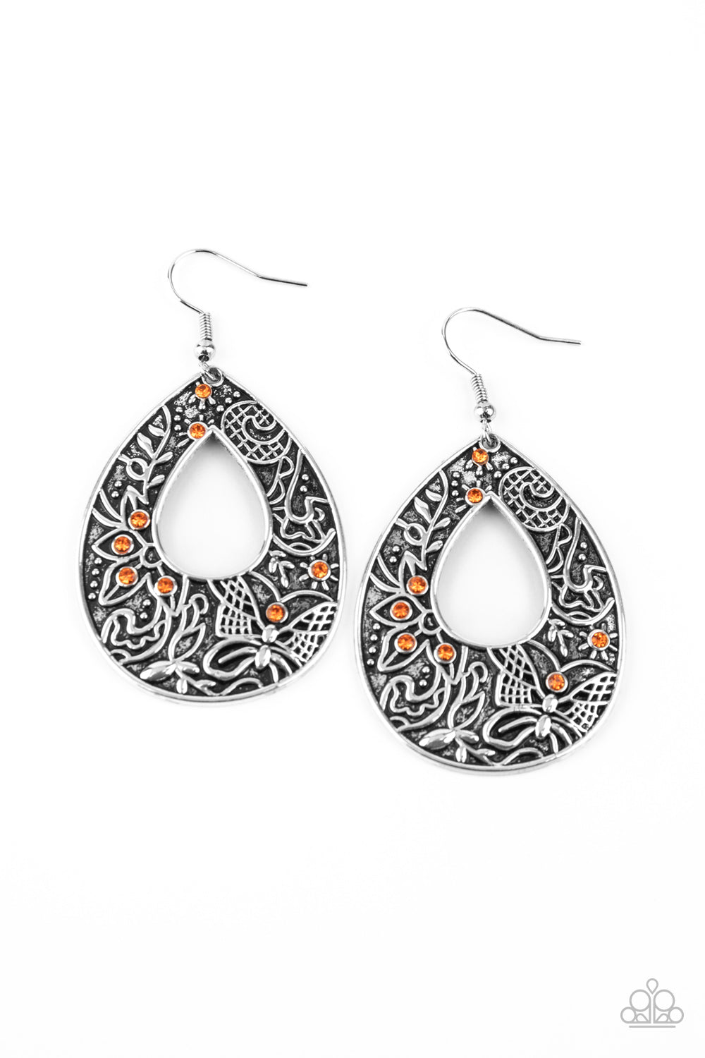 Botanical Butterfly - Orange Paparazzi Earrings