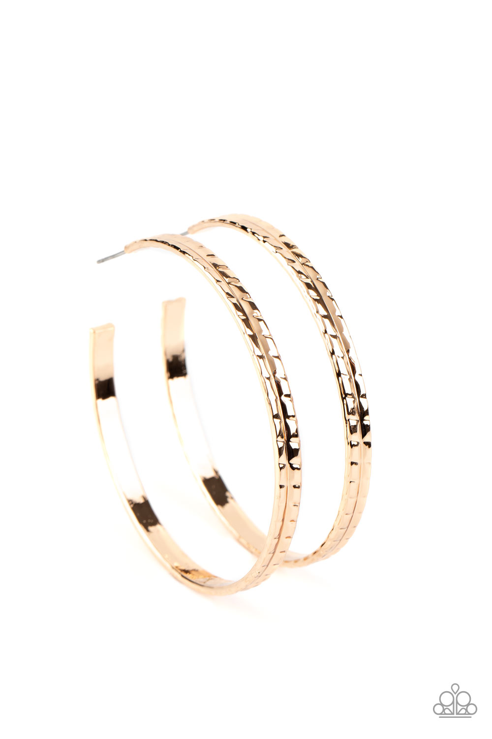 TREAD All About It - Gold Paparazzi Hoop Earrings