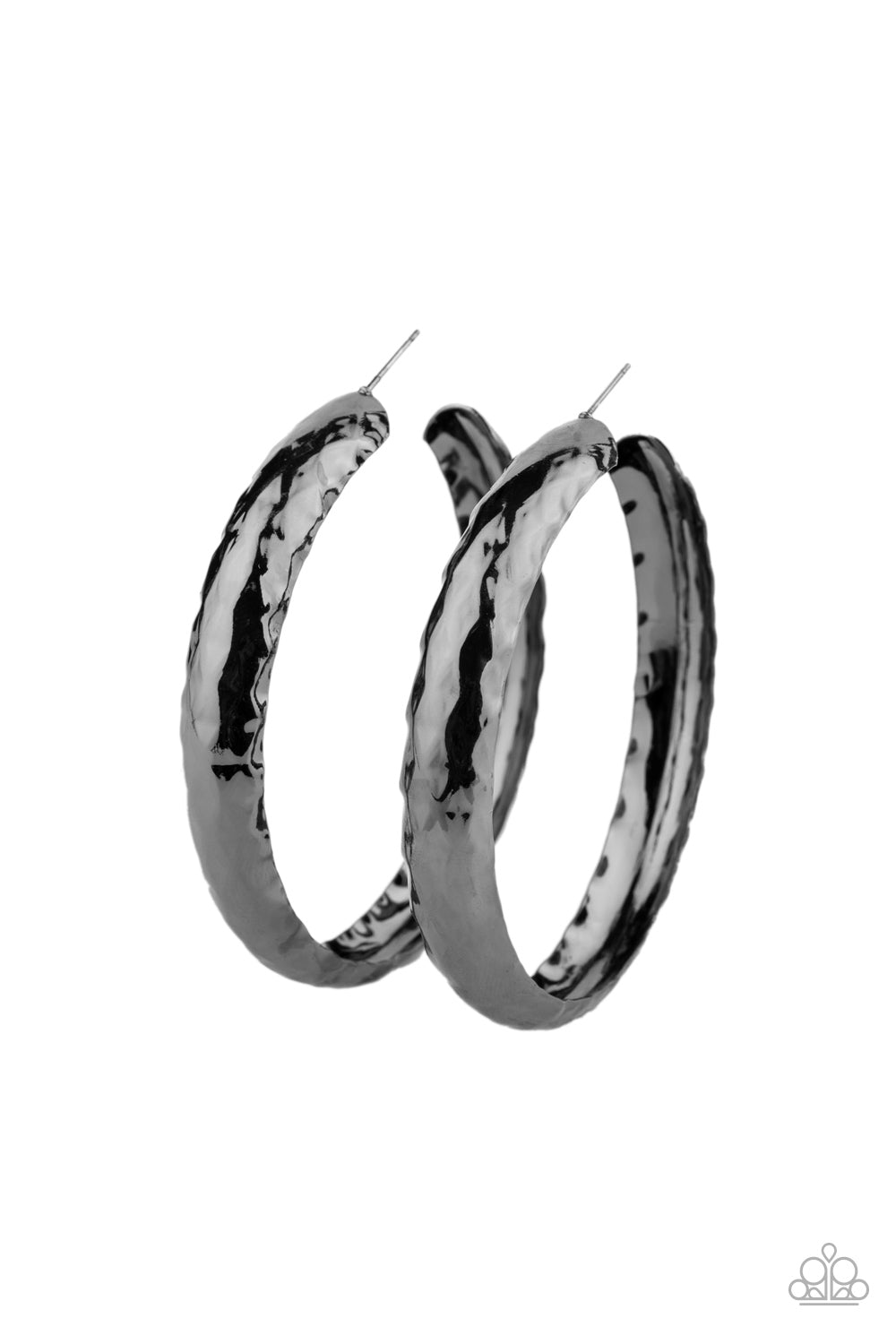 Check Out These Curves - Black Paparazzi Hoop Earrings