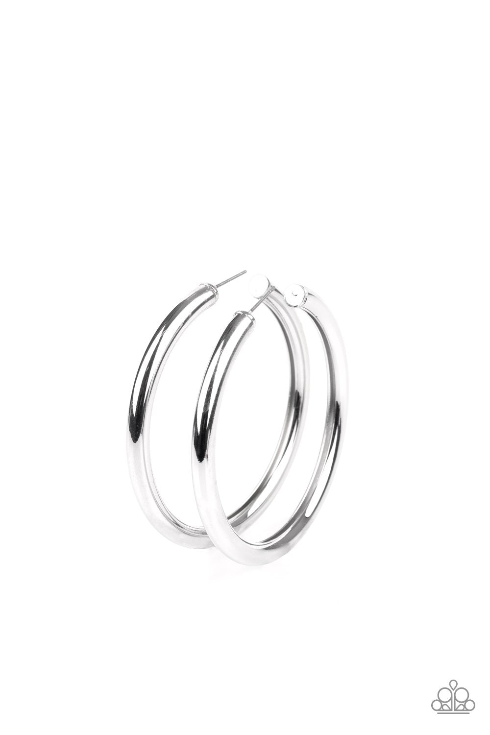 Curve Ball Silver Paparazzi Hoop Earrings